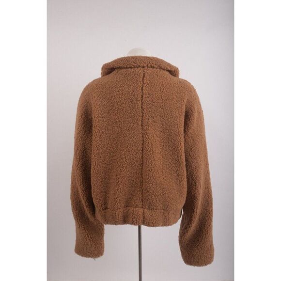 Free People We the Free Izzy Wrap Teddy Jacket S Small Brown Sherpa Plush - Picture 6 of 7